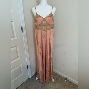 Vintage Elegant Pink Floral Slip Dress